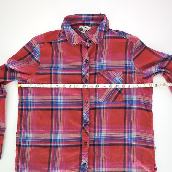 Orvis Women's Button Down Collared Long Sleeve Plaid Flannel Shirt - Size S -GUC - Picture 9 of 15